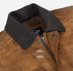 KOBON Men's Tan Leather Vest Leather Fisherman Gilet