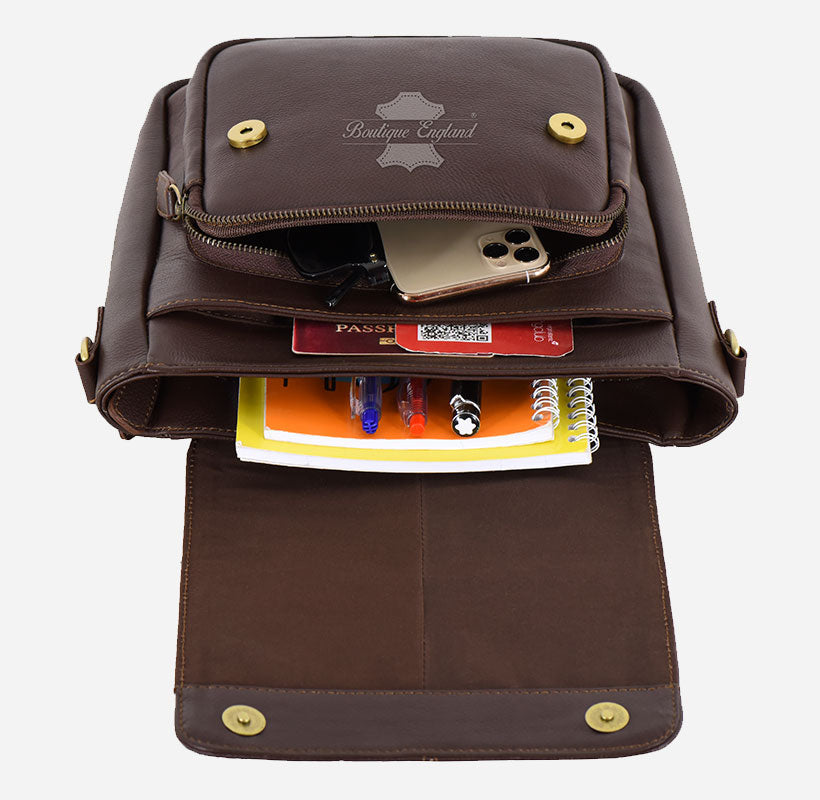Men's Leather Crossbody Bag Real Leather Shoulder Bag