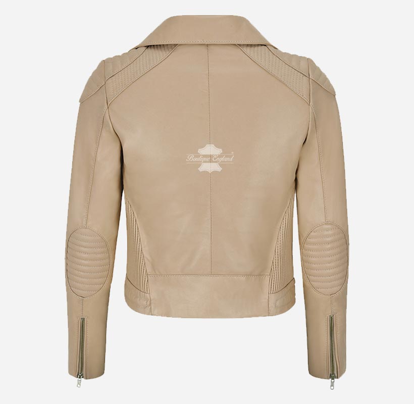 BLUSH BREEZE Ladies Leather Biker Jacket Soft Leather Fashion Jacket