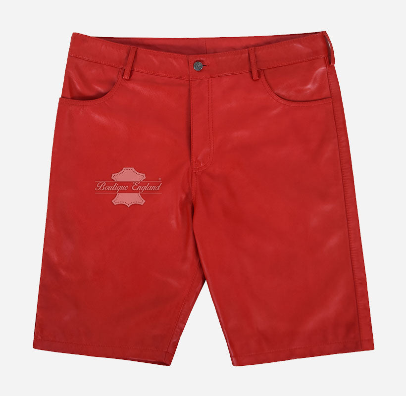 Men's Premium Real Leather Gym Shorts