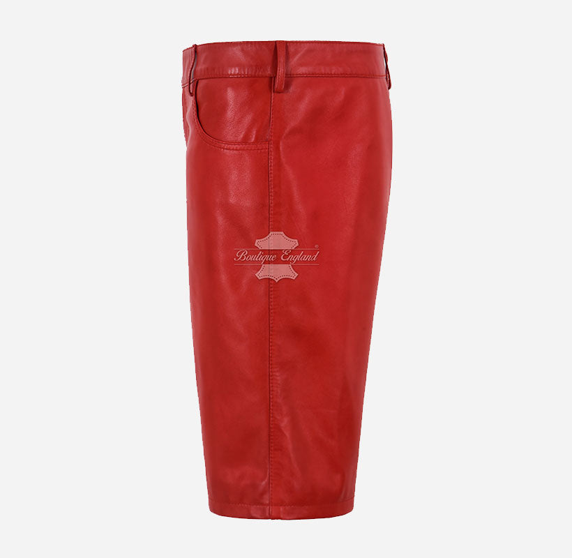 Men's Premium Real Leather Gym Shorts