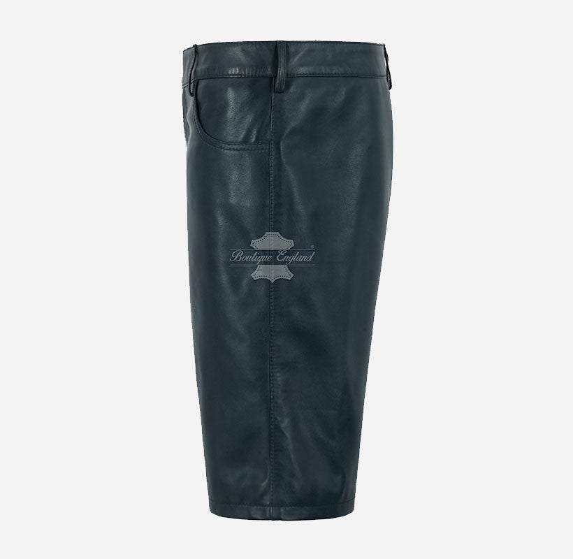 Men's Premium Real Leather Gym Shorts
