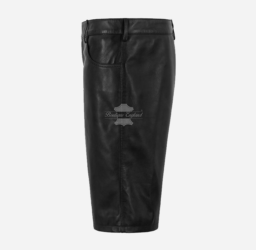 Men's Premium Real Leather Gym Shorts