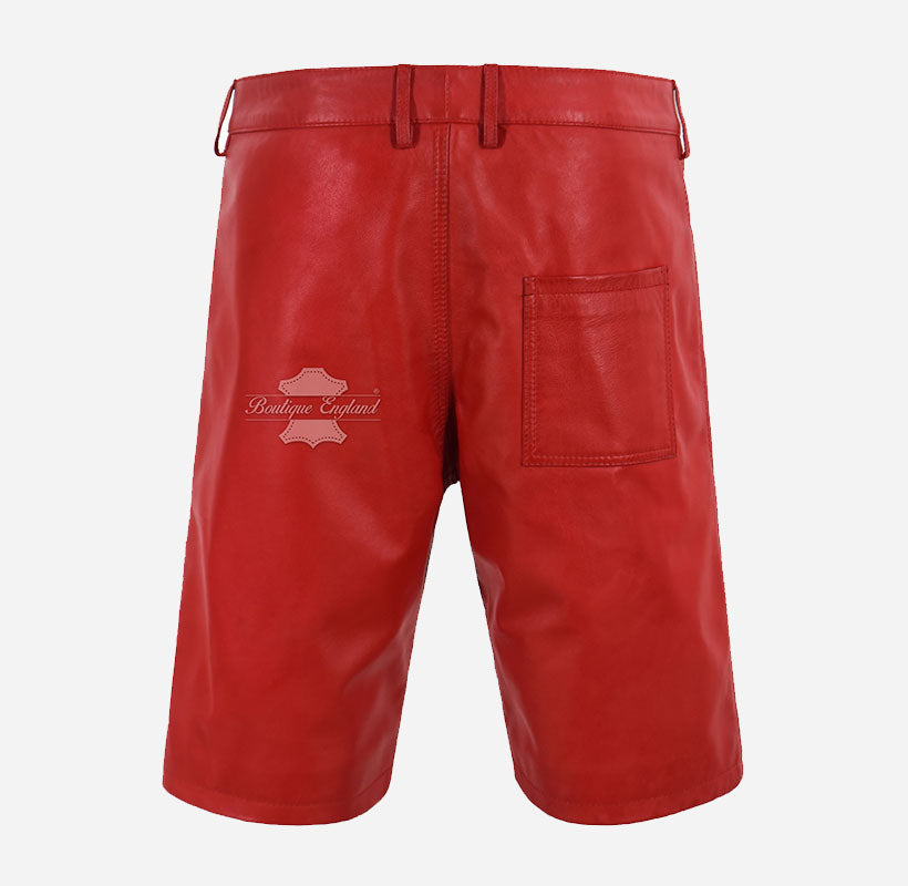 Men's Premium Real Leather Gym Shorts