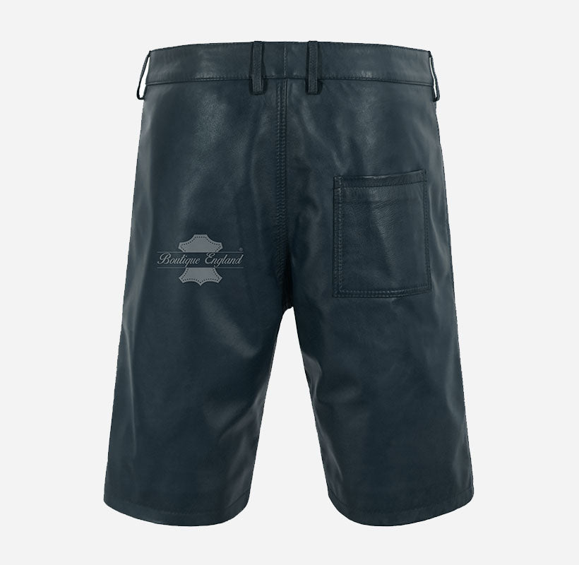Men's Premium Real Leather Gym Shorts
