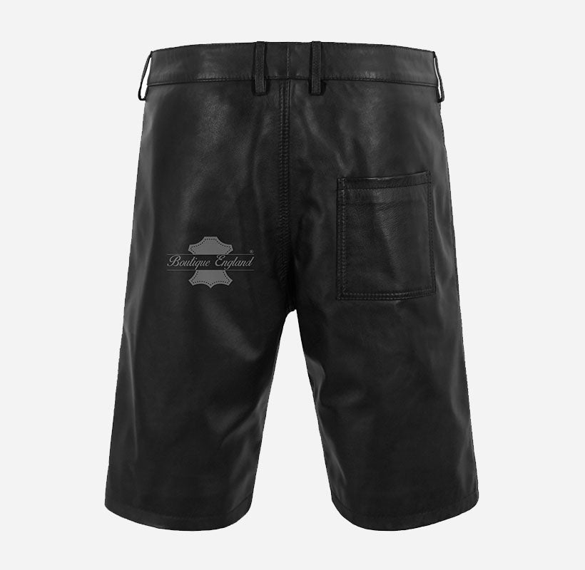 Men's Premium Real Leather Gym Shorts