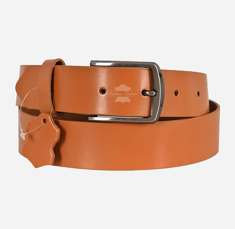 Men's Leather Belt Tan Casual Leather Belt