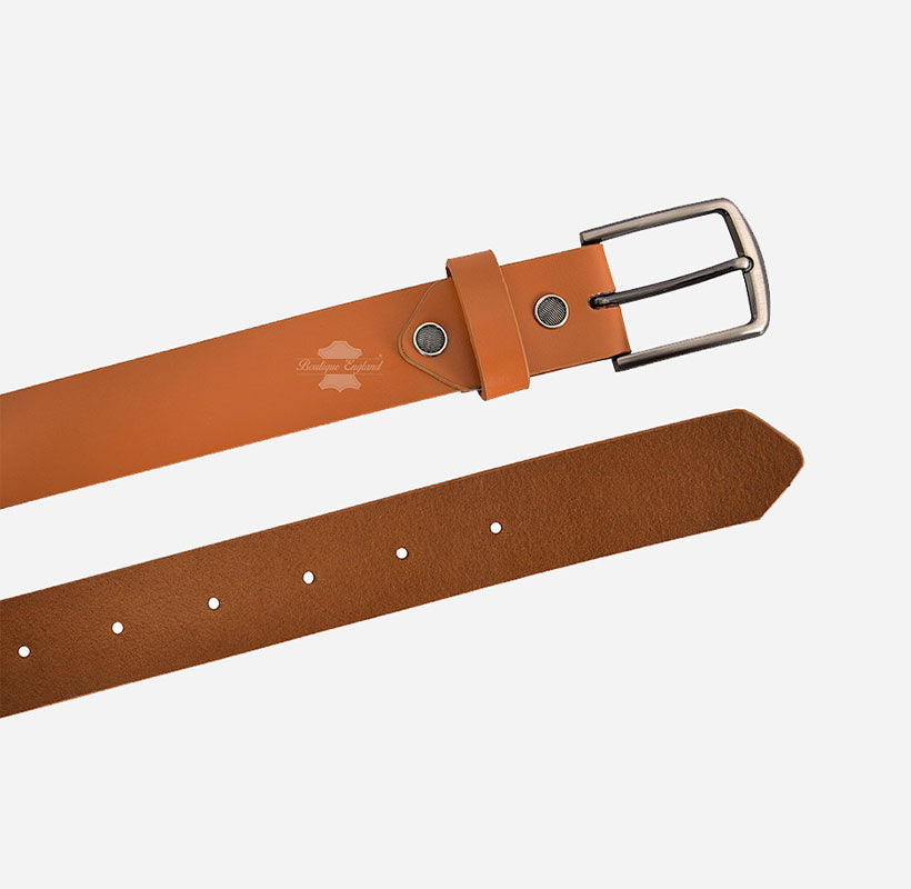 Men's Leather Belt Tan Casual Leather Belt