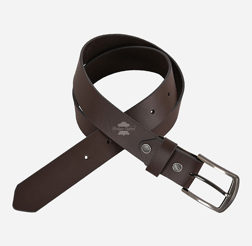 Men's Leather Belt Brown Casual