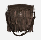 Ladies Messenger Bag Tassel Fringe Cross Body Shoulder Suede Bag