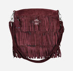 Ladies Messenger Bag Tassel Fringe Cross Body Shoulder Suede Bag