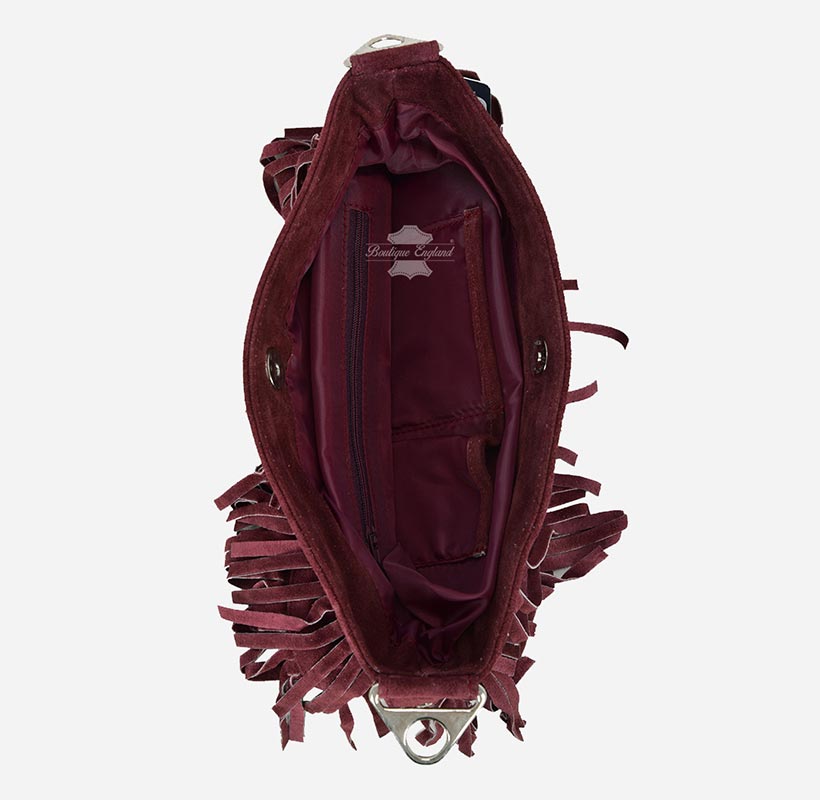 Ladies Messenger Bag Tassel Fringe Cross Body Shoulder Suede Bag