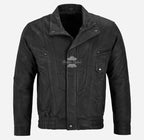 WINSDOR Regular Fit Leather Bomber Jacket For Mens