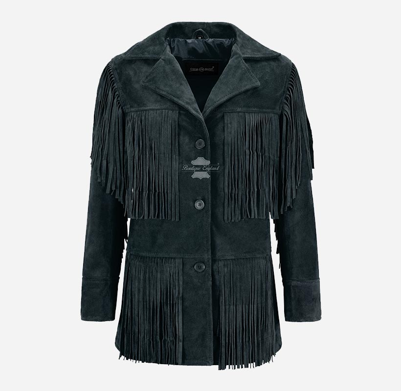 BONNIE Women's Western Fringe Suede Jacket