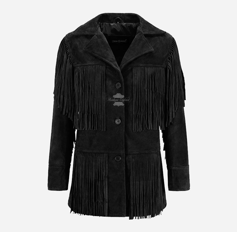 BONNIE Women's Western Fringe Suede Jacket