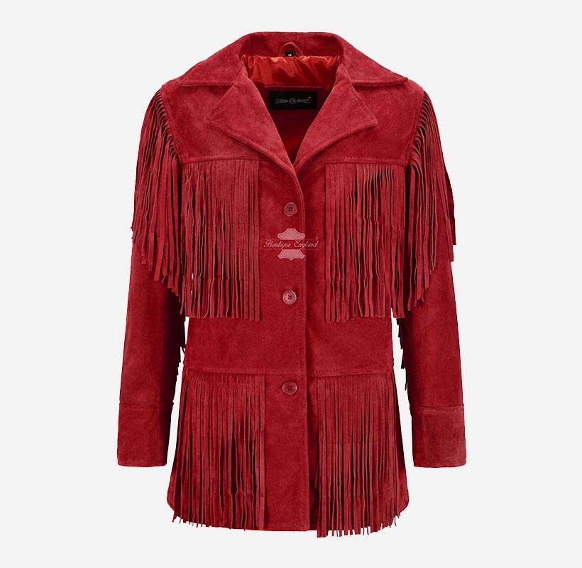 BONNIE Women's Western Fringe Suede Jacket