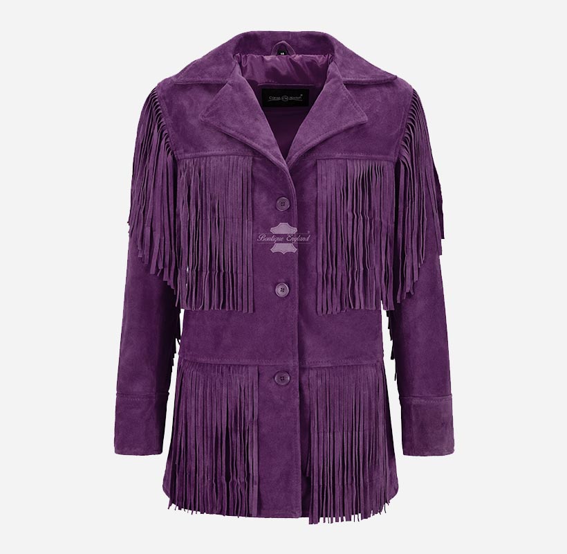BONNIE Women's Western Fringe Suede Jacket