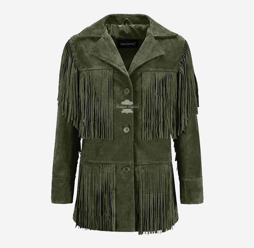 BONNIE Women's Western Fringe Suede Jacket