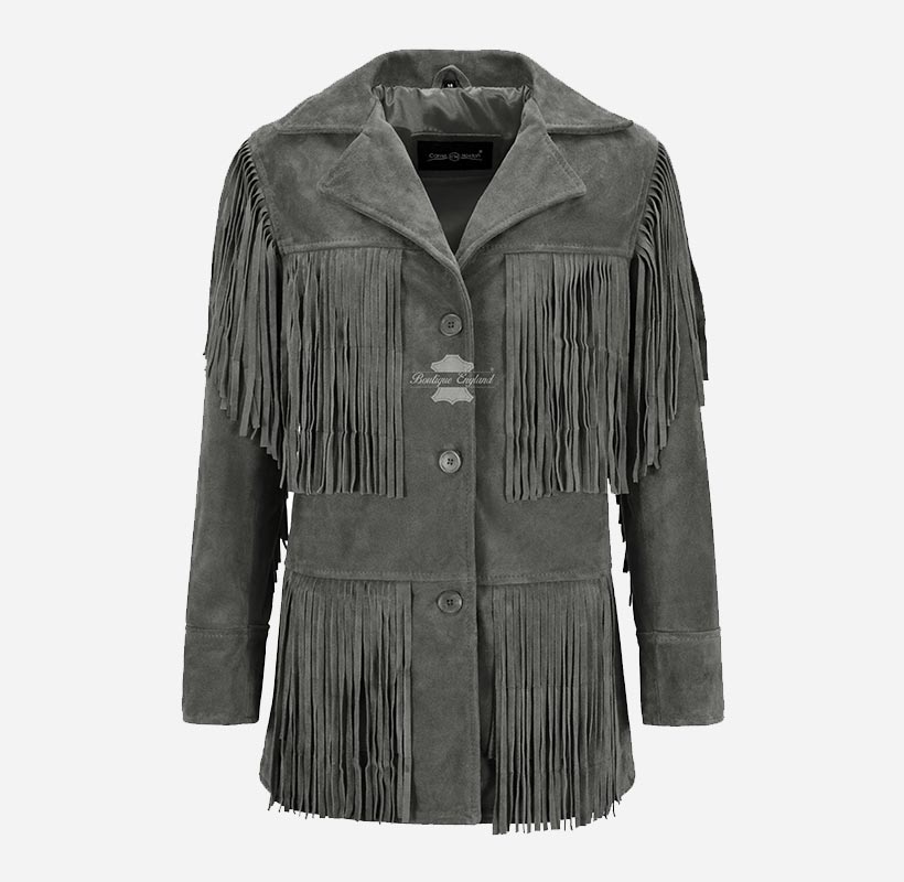 BONNIE Women's Western Fringe Suede Jacket