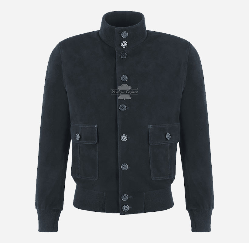 OTIS Men’s Goat Suede A1 Leather Bomber Jacket