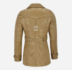 VENICE Women's Leather Double Breasted Mid-Length Trench Coat