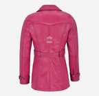 VENICE Women's Leather Double Breasted Mid-Length Trench Coat