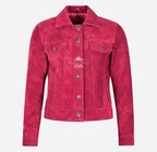 Ladies TRUCKER Suede Jacket Western Shirt Style Suede Jacket