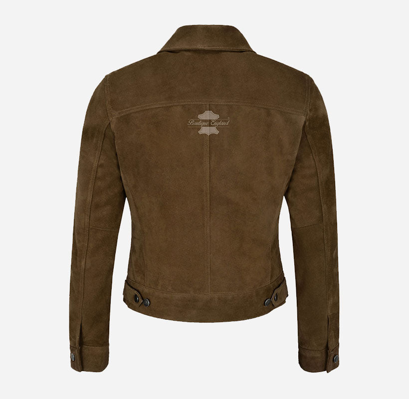 TRUCKER Style Women's Suede Denim Jacket