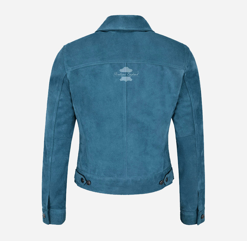 TRUCKER Style Women's Suede Denim Jacket