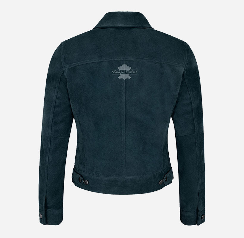 TRUCKER Style Women's Suede Denim Jacket