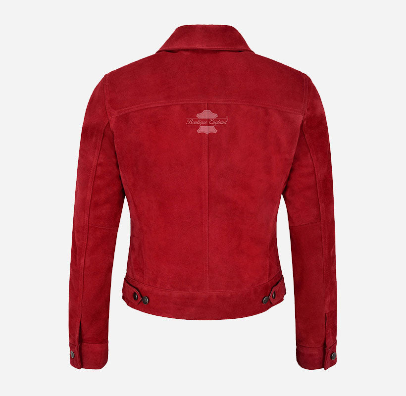 TRUCKER Style Women's Suede Denim Jacket