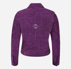 Ladies TRUCKER Suede Jacket Western Shirt Style Suede Jacket