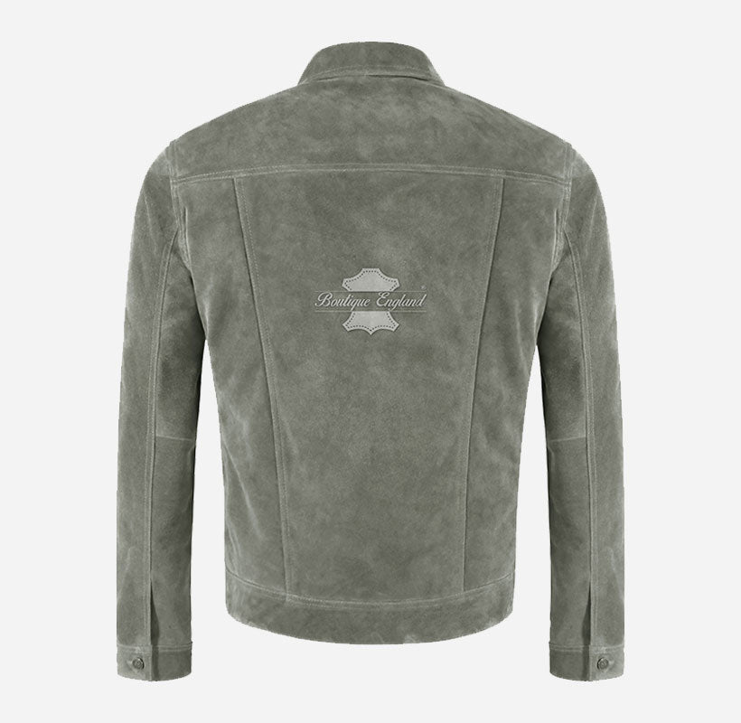 TRUCKER Men's Suede Jacket Western Shirt Style Jacket