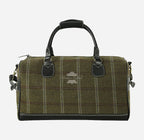 Tweed Fabric Large Holdall Weekend Bag with Leather Detailing