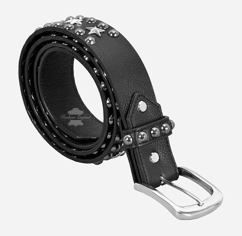 Men's Star Studded Leather Belt