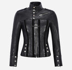 GLENVILLE Ladies Leather Jacket Casual Biker Style Jacket