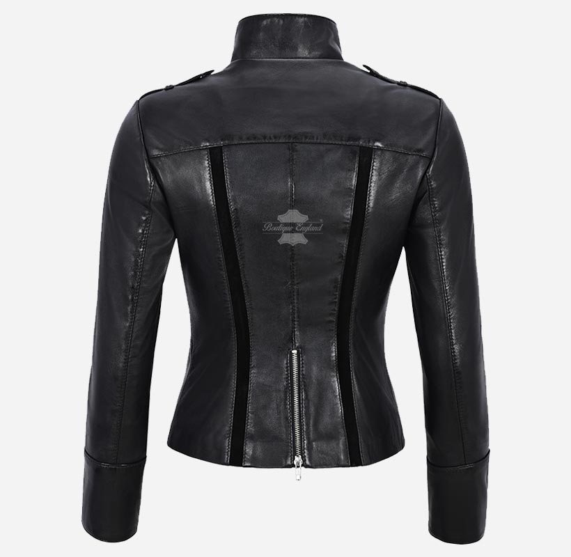 GLENVILLE Ladies Leather Jacket Casual Biker Style Jacket