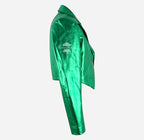 MAXIM Ladies Leather Shrug Shinny Leather Cropped Bolero Jacket