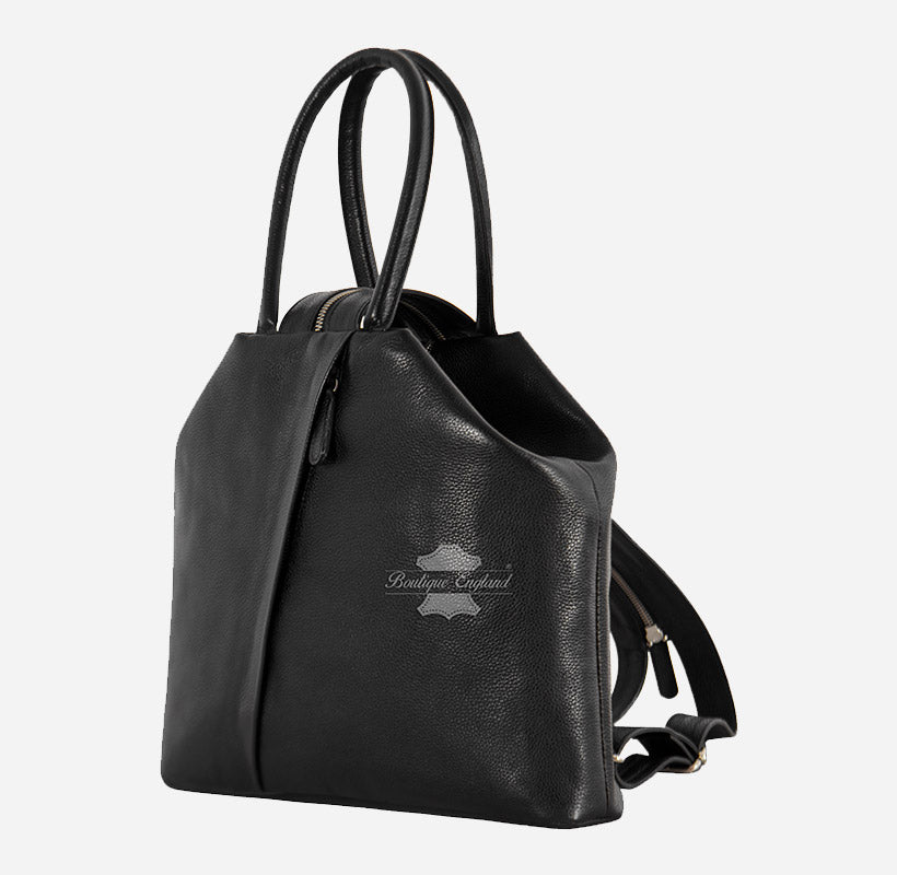 Women Leather Backpack Cum Handbag