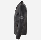 NOBLE Men's Classic Collared Leather Jacket