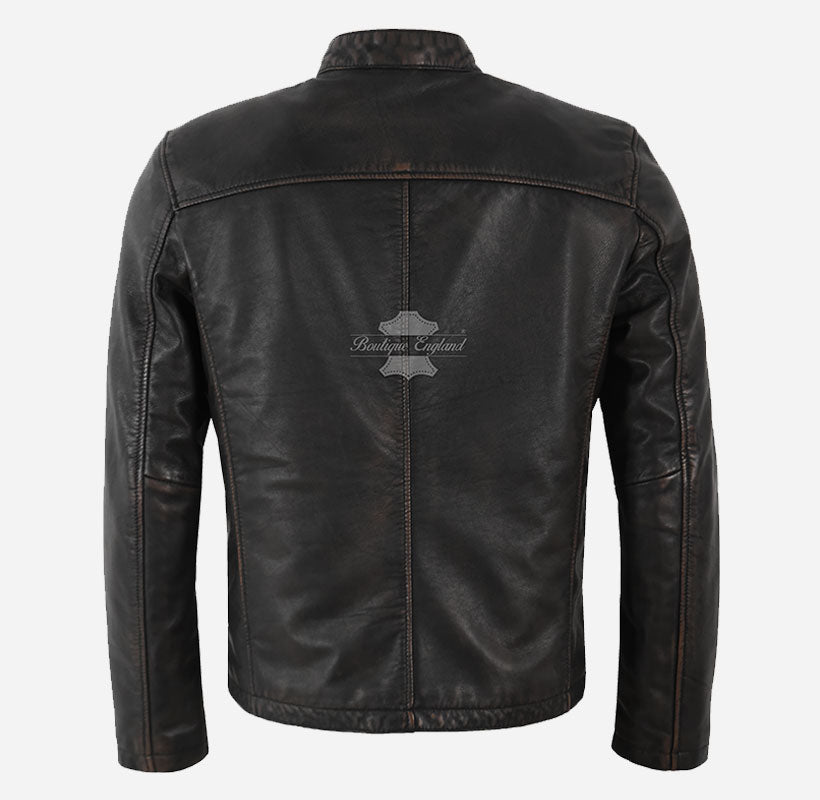 BRUISER Men's Leather Racer Jacket