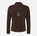 JENNIFER Women's Suede Blazer Jacket Box Coat