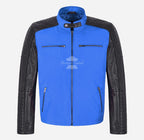 MOB Men's Leather Plus Fabric Jacket Biker Style Fashion Jacket