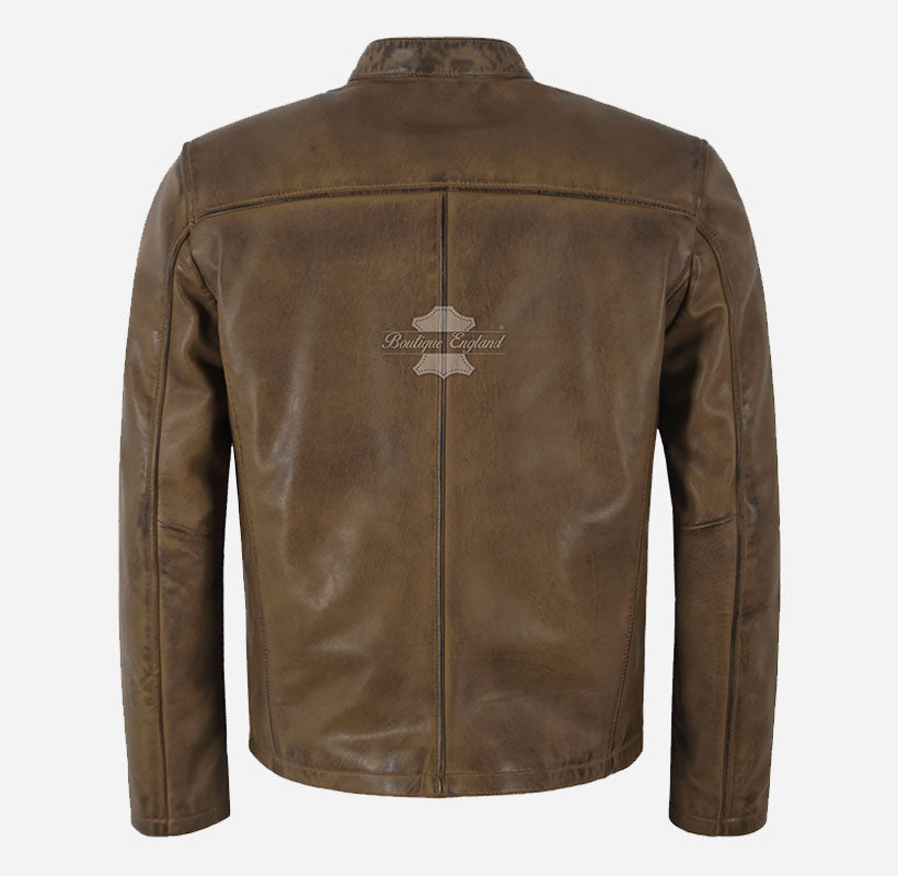 BRUISER Men's Leather Racer Jacket
