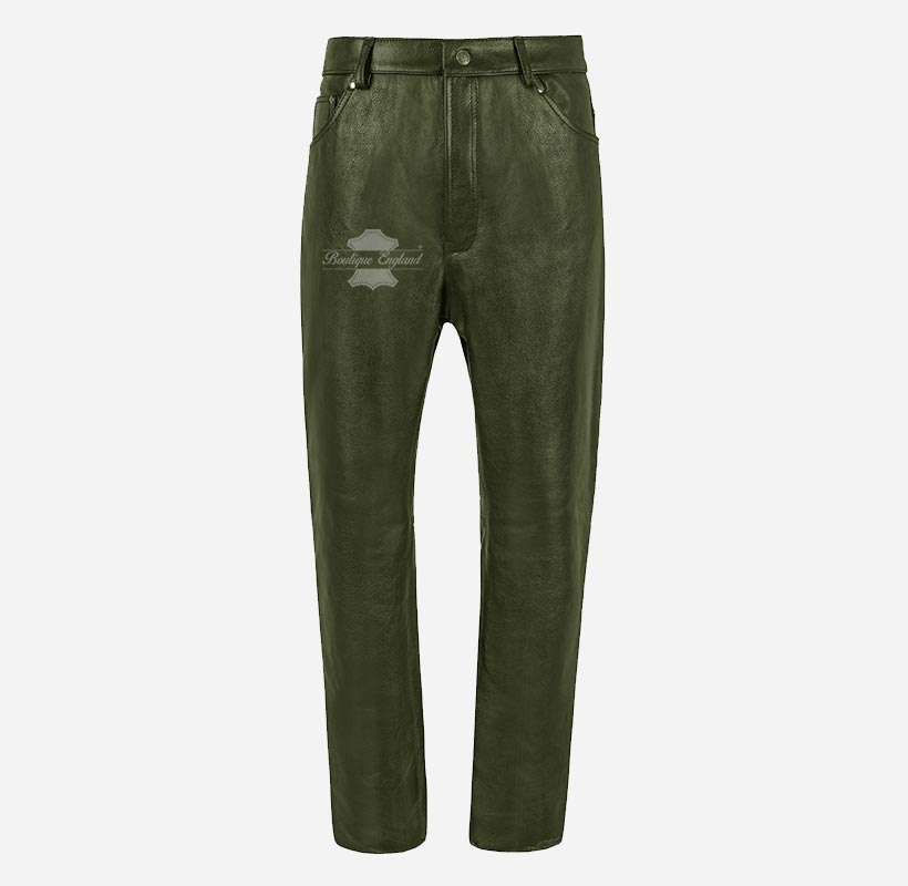 501 Leather Jeans For Men's Biker Style Leather Pants