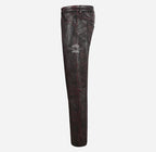 501 Leather Jeans For Men's Biker Style Vintage Waxed Leather Pants