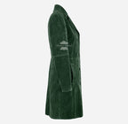 ELEGANT Women's Suede Trench Coat Long 3/4 Length