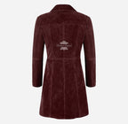 ELEGANT Women's Suede Trench Coat Long 3/4 Length