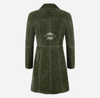 ELEGANT Women's Suede Trench Coat Long 3/4 Length