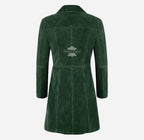 ELEGANT Women's Suede Trench Coat Long 3/4 Length